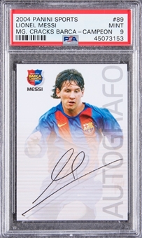2004-05 Panini #89 Lionel Messi Rookie Card - PSA MINT 9